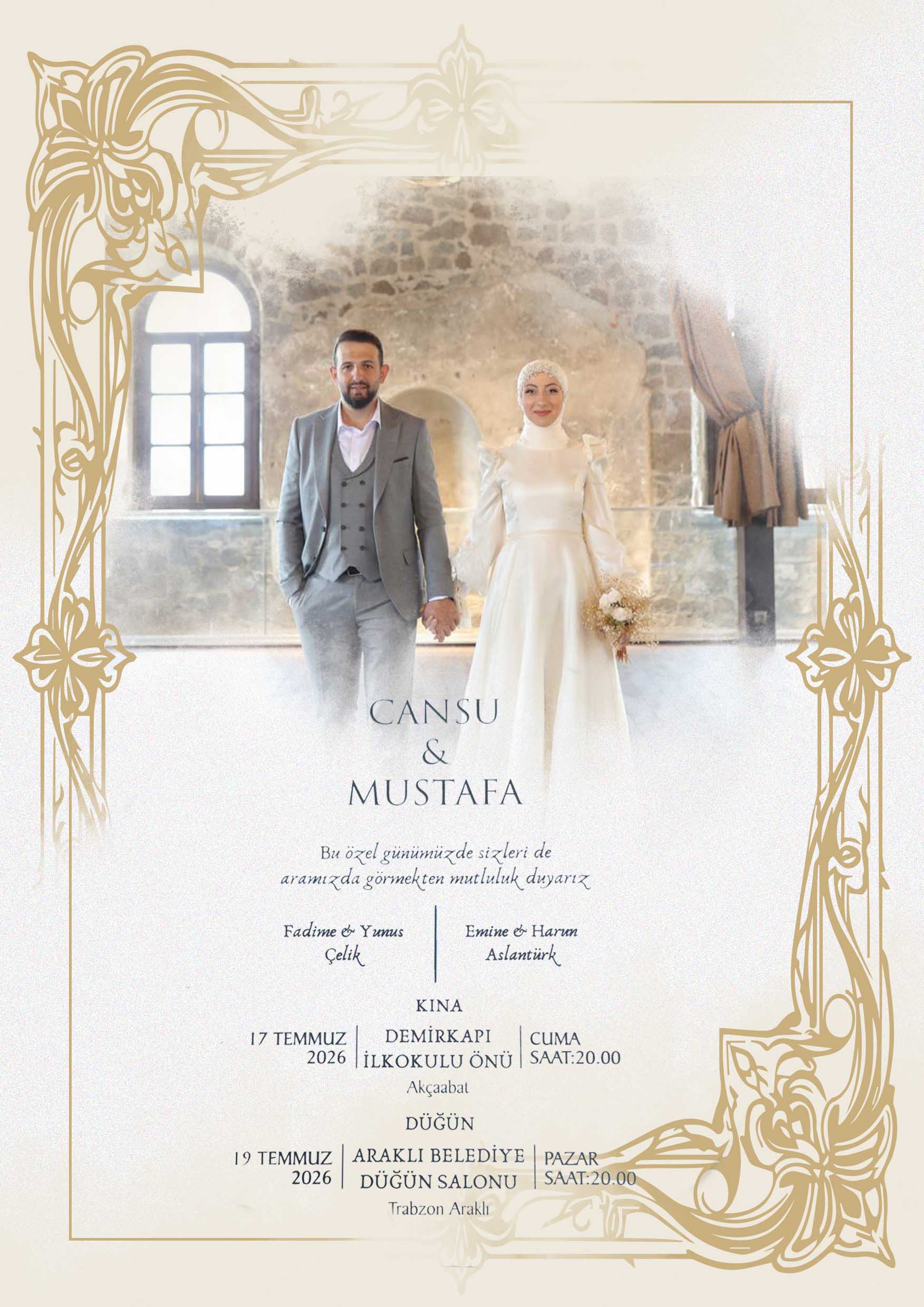 Aslantürk ve Çelik Ailelerinin Mutlu Günü: Cansu ve Mustafa Dünya evine Giriyor